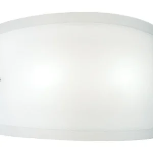 Applique Lecce verre satiné blanc 35x12cm, 1xE27 max 42W, structure métal chromé, IP20, style épuré, ampoule non incluse Applique Lecce verre satiné blanc 35x12cm, 1xE27 max 42W, structure métal chromé, IP20, style épuré, ampoule non incluse
