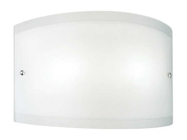 Applique Lecce verre satiné blanc 35x12cm, 1xE27 max 42W, structure métal chromé, IP20, style épuré, ampoule non incluse