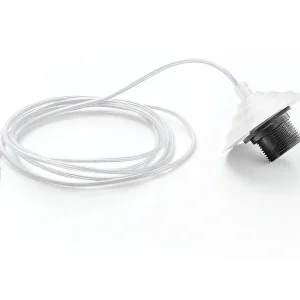 Douille Alice blanche avec câble transparent pour suspensions 1XE27 max 1X60W IP20 – Longueur max 3 mètres
