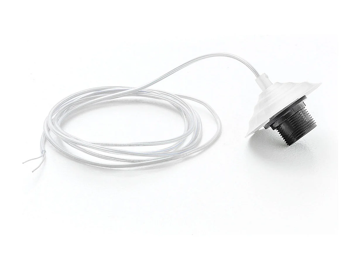 Douille Alice blanche avec câble transparent pour suspensions 1XE27 max 1X60W IP20 - Longueur max 3 mètres