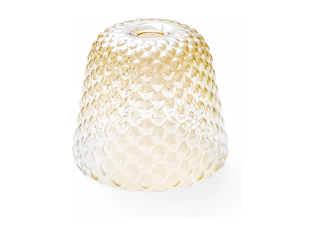 Diffuseur en verre ambré pour suspensions - finition dégradée transparente, design décoratif, culot E27 (grand verre) d.25X21,5