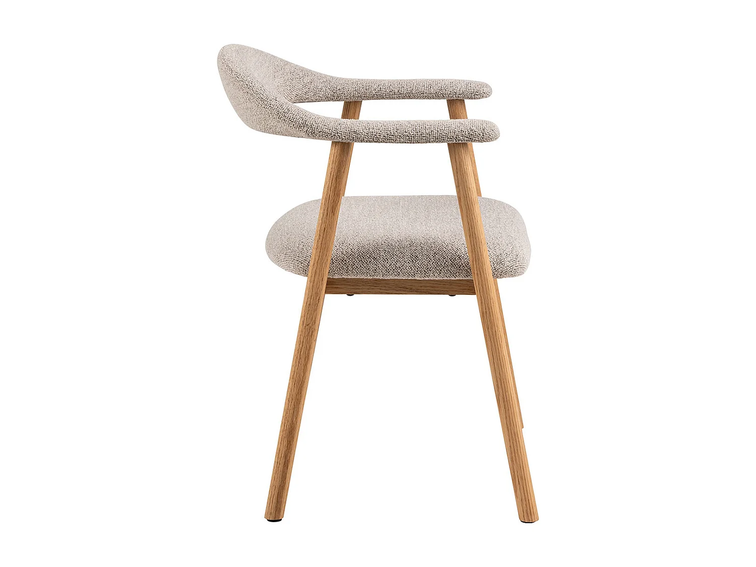 Aiden eetkamerstoel met armleuning bouclé beige.