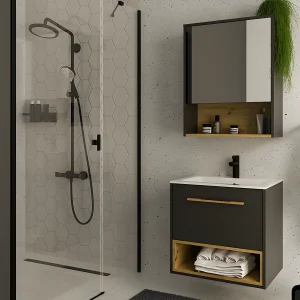 Badkamer muurkast – Antraciet – 60 cm – YANGRA – Koop nu goedkoop in je online meubelshop