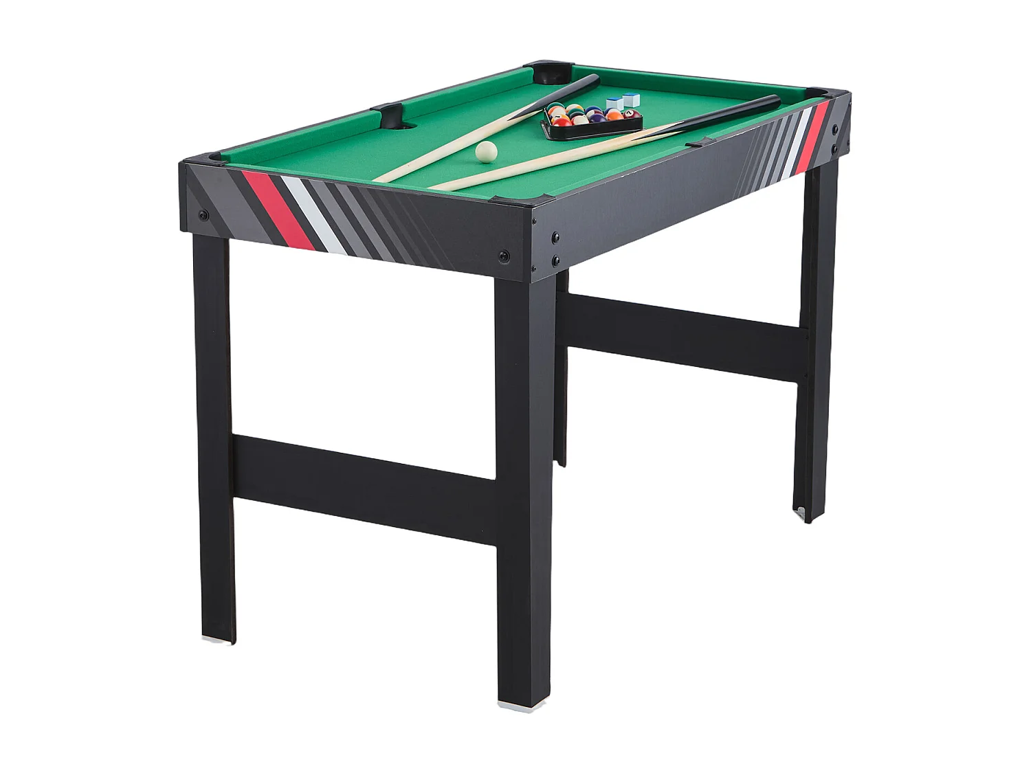 Airhockeytafel, SucceBuy 4-in-1 Combinatiespeltafel 122 cm, Airhockey, Tafelvoetbal, Tafeltennis, Biljart