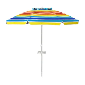 2,2m strandparasol strandparaplu met draagtas, UPF50 + zon bescherming zonnescherm, buiten tuin terras kantelen parasol,draagbare zonnescherm (Kleurrijk)ZB34461 2,2m strandparasol strandparaplu met draagtas, UPF50 + zon bescherming zonnescherm, buiten tuin terras kantelen parasol,draagbare zonnescherm (Kleurrijk)ZB34461
