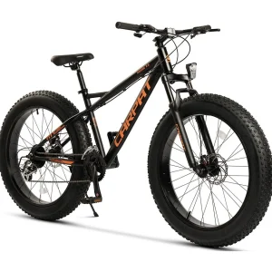26 inch mountainbike met brede banden, 2×8 versnellingen, verende voorvork, schijfremmen, hardtail, aluminium, zwart (156x77x24 cm) 26 inch mountainbike met brede banden, 2×8 versnellingen, verende voorvork, schijfremmen, hardtail, aluminium, zwart (156x77x24 cm)
