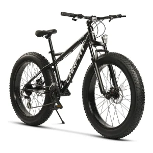 26" Fat Tire Mountainbike, 2×8 versnellingen, 80 mm verende voorvork, 160 mm schijfremmen, aluminium, zwart-wit (156 x 77 x 24 cm) 26" Fat Tire Mountainbike, 2×8 versnellingen, 80 mm verende voorvork, 160 mm schijfremmen, aluminium, zwart-wit (156 x 77 x 24 cm)
