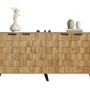 4-deurs dressoir, modern design, MDF, hout, (160,5×35,5×78 cm) 4-deurs dressoir, modern design, MDF, hout, (160,5×35,5×78 cm)
