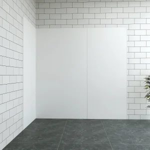 Aica B:40xL:(80+90)H:210cm mat wit aluminium composiet platen , 3 mm dik-Set van 3 douchewandpanelen inclusief profielen-Wandpanelen Aica B:40xL:(80+90)H:210cm mat wit aluminium composiet platen , 3 mm dik-Set van 3 douchewandpanelen inclusief profielen-Wandpanelen