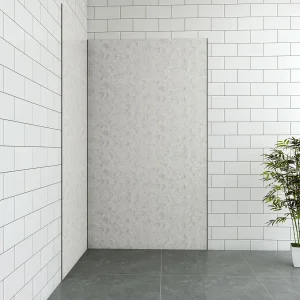 Aica B:80xL:80xH:210cm aluminium composiet platen met gewassen betoneffect , 3 mm dik-Set van 2 douchewandpanelen inclusief profielen-Wandpanelen Aica B:80xL:80xH:210cm aluminium composiet platen met gewassen betoneffect , 3 mm dik-Set van 2 douchewandpanelen inclusief profielen-Wandpanelen