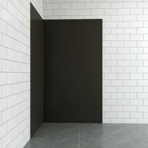 Aica B:100xL:100xH:210cm mat zwart aluminium composiet platen , 3 mm dik-Set van 2 douchewandpanelen inclusief profielen-Wandpanelen Aica B:100xL:100xH:210cm mat zwart aluminium composiet platen , 3 mm dik-Set van 2 douchewandpanelen inclusief profielen-Wandpanelen