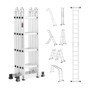 7-in-1 Multifunctionele Klapladder SucceBuy, 4 Treden, Hoogte 4,6 m
