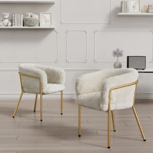 2-delige relaxfauteuil, lichte luxe, metalen poten, beige imitatiebont (64,77 x 59,69 x 55,88 cm) 2-delige relaxfauteuil, lichte luxe, metalen poten, beige imitatiebont (64,77 x 59,69 x 55,88 cm)
