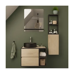 70 cm enkele wastafelmeubelset + wastafel + spiegel + EDISSON kolom 70 cm enkele wastafelmeubelset + wastafel + spiegel + EDISSON kolom