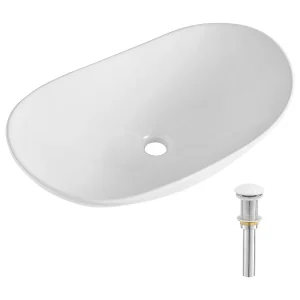 Badkamer Wastafel SucceBuy Ovale Keramische Spoelbak 60 × 36 cm – Modern, Duurzaam en Elegant Wit Badkamer Wastafel SucceBuy Ovale Keramische Spoelbak 60 × 36 cm – Modern, Duurzaam en Elegant Wit