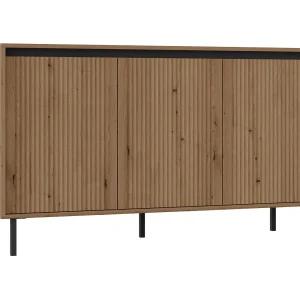 3-deurs dressoir met zwarte poten – 149 cm – evoke oak – OSAKA 3-deurs dressoir met zwarte poten – 149 cm – evoke oak – OSAKA