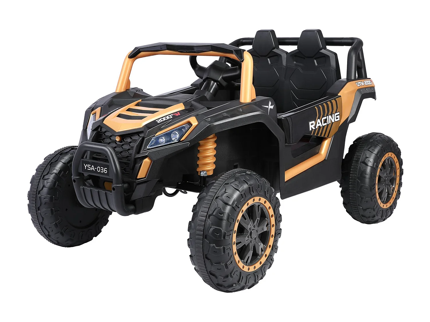 24V 6-wiel elektrische kinderpick-up, 4WD, afstandsbediening, Bluetooth, veiligheidsgordel, achteruitcamera, opbergruimte. Donkerzwart