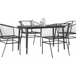 5-delige Tuinset poly rattan glas zwart 5-delige Tuinset poly rattan glas zwart
