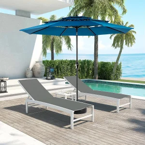 4,5 m rechthoekige dubbelzijdige parasol met zwengel, staal, blauw (450 x 275 x 200 cm) 4,5 m rechthoekige dubbelzijdige parasol met zwengel, staal, blauw (450 x 275 x 200 cm)