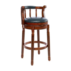360° draaibare barkruk van echt leer, hout, modern design, blauw (54,8×54,8×96 cm) 360° draaibare barkruk van echt leer, hout, modern design, blauw (54,8×54,8×96 cm)