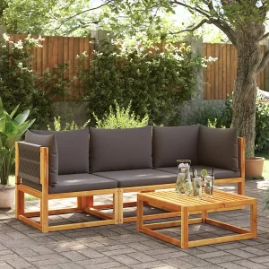 3-delige Loungeset met kussens massief acaciahout 3-delige Loungeset met kussens massief acaciahout