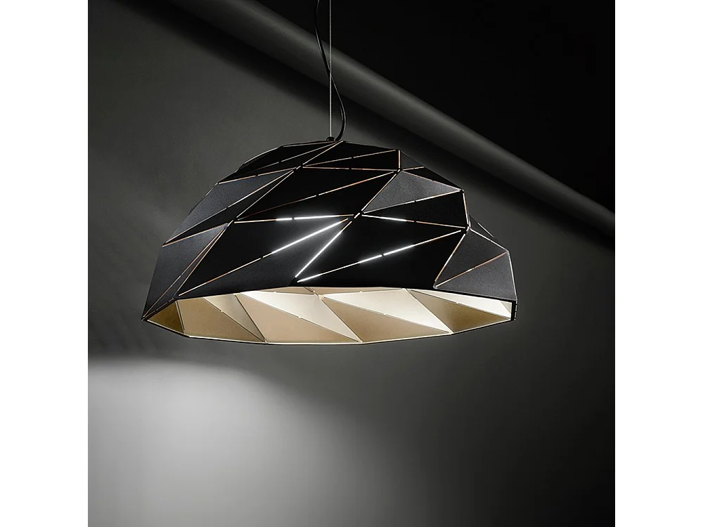 3-lichts E27 metalen hanglamp, zwart en goud, modern design met verstelbare hoogte, diameter 56 cm, 10S46624 NOR - Perenz