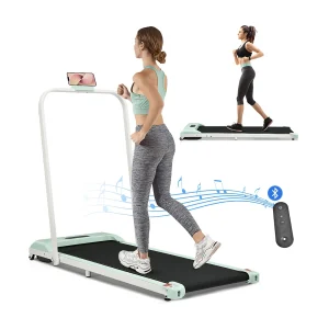 2-in-1 opvouwbare loopband, afstandsbediening, 1-6 km/u, LED-display, Bluetooth-luidspreker, telefoonhouder, groen metaal (130 x 58 x 13 cm) 2-in-1 opvouwbare loopband, afstandsbediening, 1-6 km/u, LED-display, Bluetooth-luidspreker, telefoonhouder, groen metaal (130 x 58 x 13 cm)