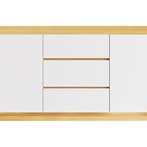 2-in-1 bureau en dressoir – 120 x 50 x 76,5 cm – draaibaar – met 3 lades + 2 deuren – spaanplaat – wit 2-in-1 bureau en dressoir – 120 x 50 x 76,5 cm – draaibaar – met 3 lades + 2 deuren – spaanplaat – wit
