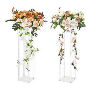 Acrylbloemkolommen SucceBuy, Lot van 2, 80 cm, Bruiloftsdecoratie, voor Evenementen, Feesten, Interieurdecoratie Acrylbloemkolommen SucceBuy, Lot van 2, 80 cm, Bruiloftsdecoratie, voor Evenementen, Feesten, Interieurdecoratie