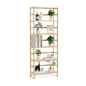 Bamboe Boekenkast Met 6 Niveaus SucceBuy, Ladderboekenkast, Rechthoekig Opbergrek Bamboe Boekenkast Met 6 Niveaus SucceBuy, Ladderboekenkast, Rechthoekig Opbergrek