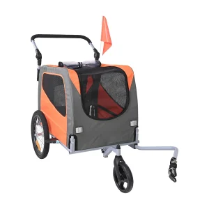 2-in-1 Fietskar, SucceBuy Huisdierenkar en Kinderwagen, Draagvermogen van 30 kg voor Honden en Katzen, Waterbestendig 2-in-1 Fietskar, SucceBuy Huisdierenkar en Kinderwagen, Draagvermogen van 30 kg voor Honden en Katzen, Waterbestendig