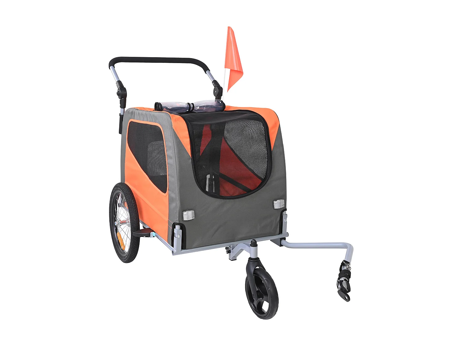 2-in-1 Fietskar, SucceBuy Huisdierenkar en Kinderwagen, Draagvermogen van 30 kg voor Honden en Katzen, Waterbestendig