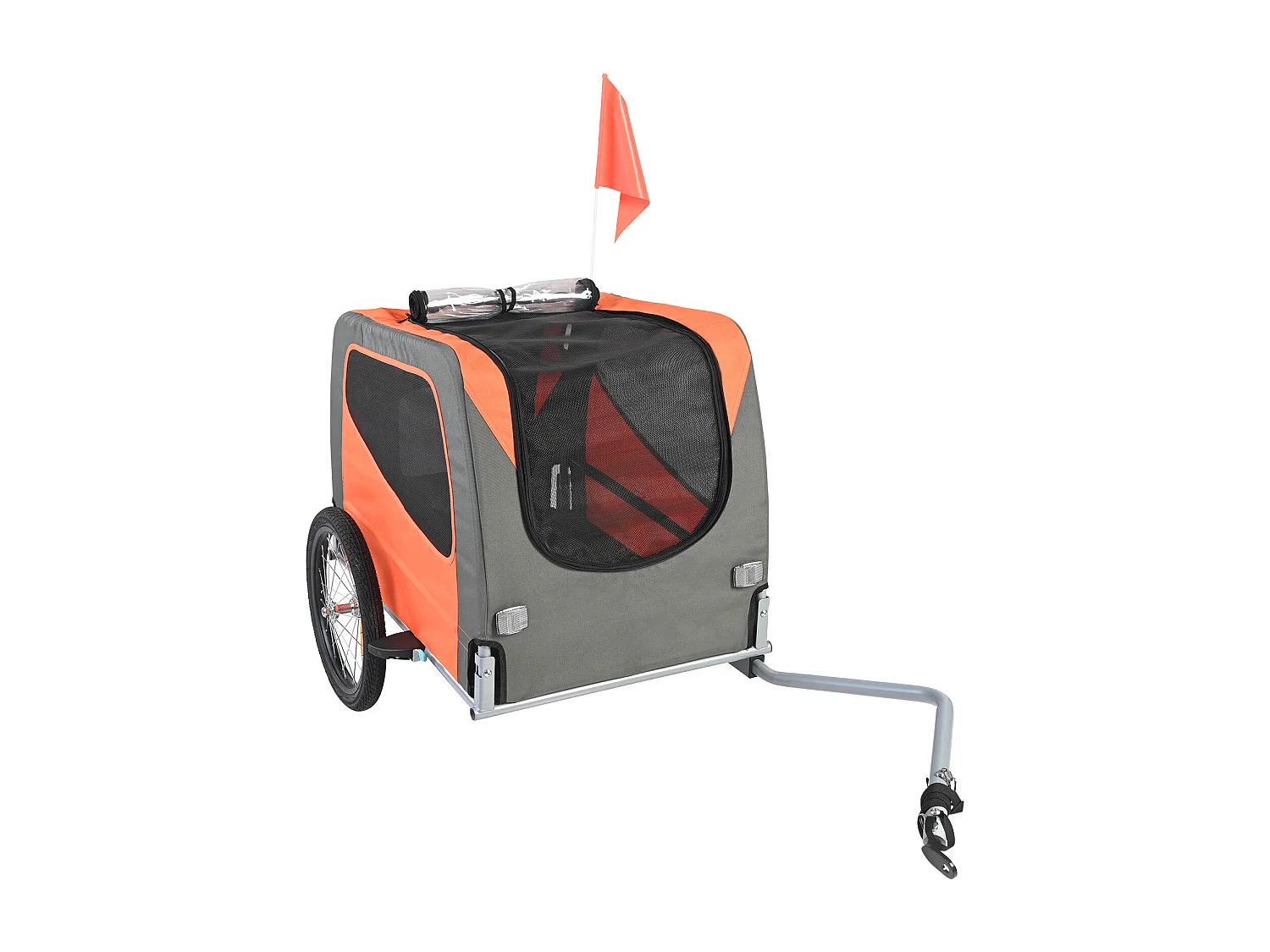 2-in-1 Fietskar, SucceBuy Huisdierenfietskar, Honden- en Kattenfietsdrager, 30 kg Draagvermogen, Waterbestendig Staal