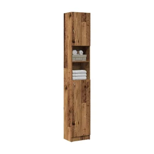 Badkamerkast 32×25,5×190 cm bewerkt hout oud houtkleurig Badkamerkast 32×25,5×190 cm bewerkt hout oud houtkleurig