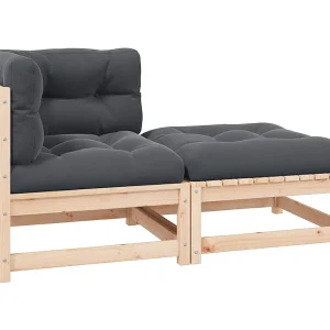 2-delige Loungeset met kussens massief grenenhout 2-delige Loungeset met kussens massief grenenhout