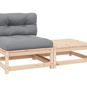 2-delige Loungeset met kussens massief grenenhout 2-delige Loungeset met kussens massief grenenhout