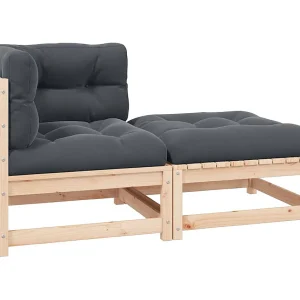 2-delige Loungeset met kussens massief grenenhout 2-delige Loungeset met kussens massief grenenhout