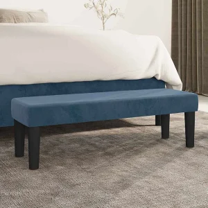 Bankje 100x30x30 cm fluweel donkerblauw Bankje 100x30x30 cm fluweel donkerblauw