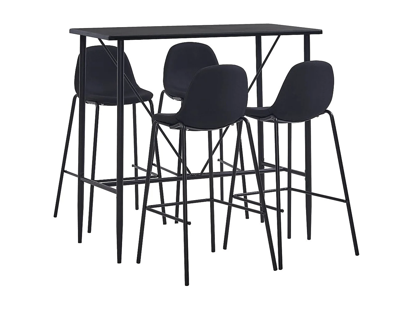 5-delige Barset stof zwart