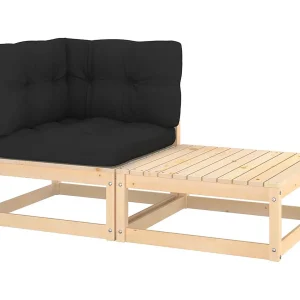2-delige Loungeset met kussens massief grenenhout 2-delige Loungeset met kussens massief grenenhout