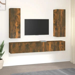 5-delige Tv-meubelset | Tv-Bank | TV-kast bewerkt hout gerookt eikenkleurig 5-delige Tv-meubelset | Tv-Bank | TV-kast bewerkt hout gerookt eikenkleurig