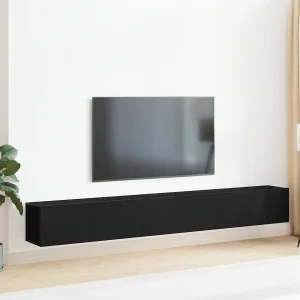 3-delige TV Meubel | Tv-Bank | TV-kastset – Zwart Geengineerd Hout 3-delige TV Meubel | Tv-Bank | TV-kastset – Zwart Geengineerd Hout