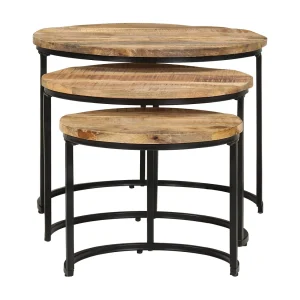 3-delige Tafeltjesset | Woonkamertafel | Koffietafel ruw mangohout 3-delige Tafeltjesset | Woonkamertafel | Koffietafel ruw mangohout