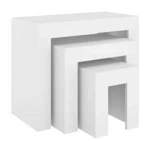 3-delige Tafeltjesset | Woonkamertafel | Koffietafel bewerkt hout wit 3-delige Tafeltjesset | Woonkamertafel | Koffietafel bewerkt hout wit