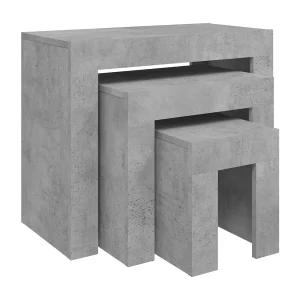 3-delige Tafeltjesset | Woonkamertafel | Koffietafel bewerkt hout betongrijs 3-delige Tafeltjesset | Woonkamertafel | Koffietafel bewerkt hout betongrijs