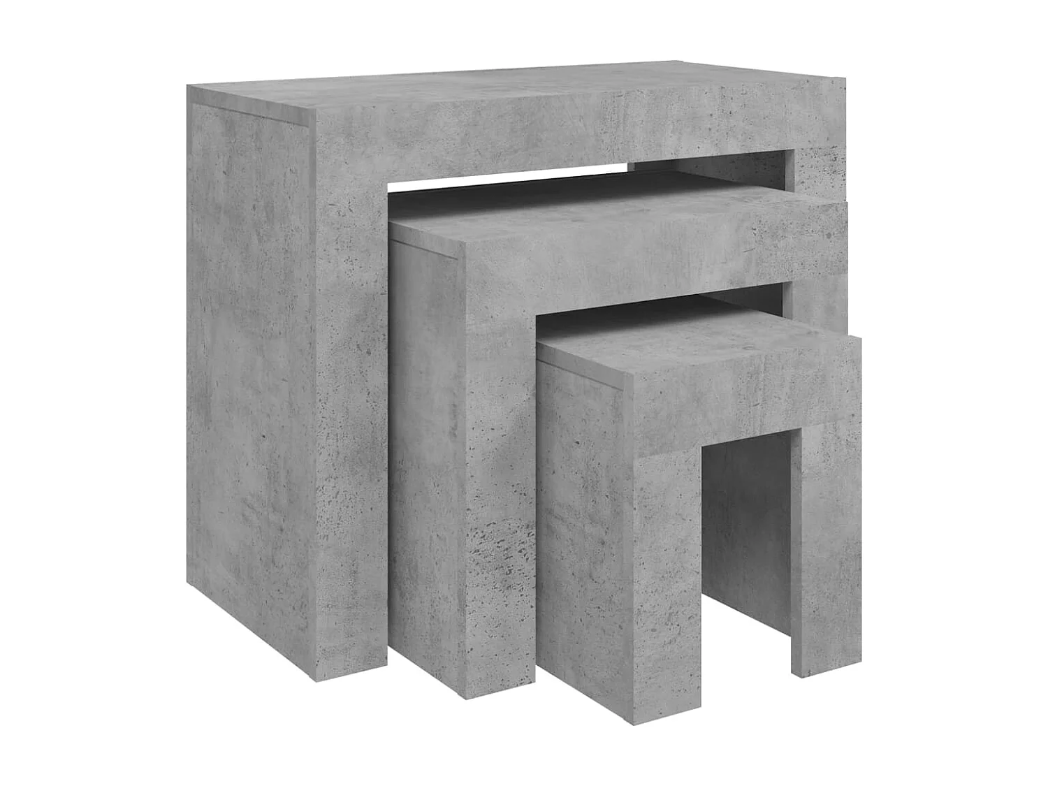 3-delige Tafeltjesset | Woonkamertafel | Koffietafel bewerkt hout betongrijs