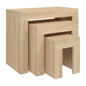 3-delige Tafeltjesset | Woonkamertafel | Koffietafel bewerkt hout sonoma eikenkleurig 3-delige Tafeltjesset | Woonkamertafel | Koffietafel bewerkt hout sonoma eikenkleurig