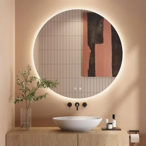 80cm badkamerspiegel, ronde anti-condens led-spiegel, 3 kleuren, dimbaar, touchschakelaar 80cm badkamerspiegel, ronde anti-condens led-spiegel, 3 kleuren, dimbaar, touchschakelaar