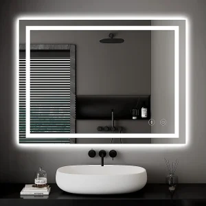 50x70cm LED badkamerspiegel, 30W, anticondens, dimbaar, 3 kleuren, aanraakschakelaar, explosieveilig, verticale of horizontale installatie 50x70cm LED badkamerspiegel, 30W, anticondens, dimbaar, 3 kleuren, aanraakschakelaar, explosieveilig, verticale of horizontale installatie