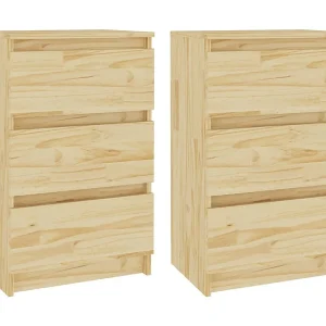 Aaron Michael  Nachtkastjes 2 st 40×29,5×64 cm massief grenenhout